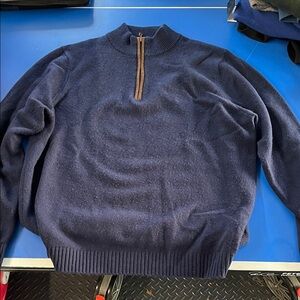 J. McLaughlin Navy Cashmere Zip-Up Sweater